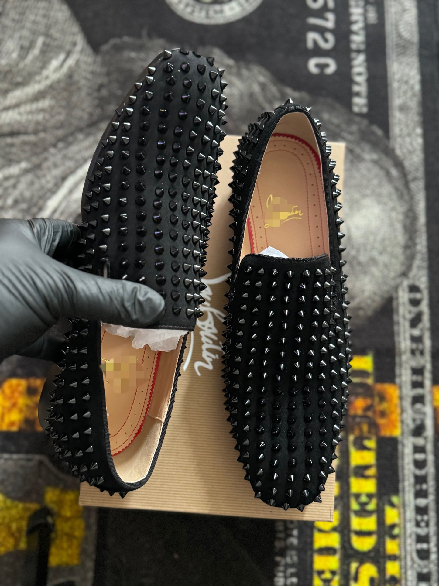 Dressy men spike slip-ons