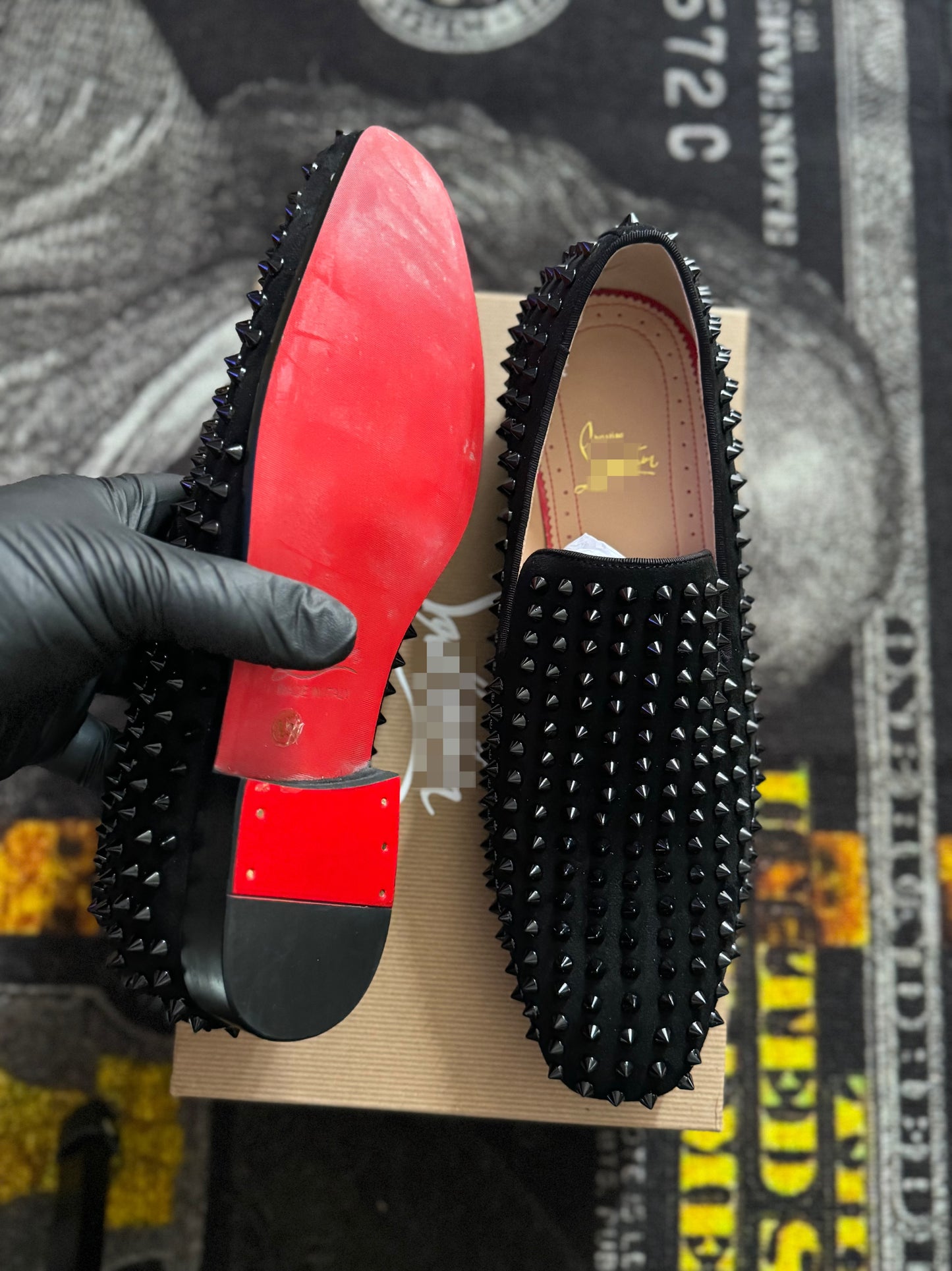 Dressy men spike slip-ons